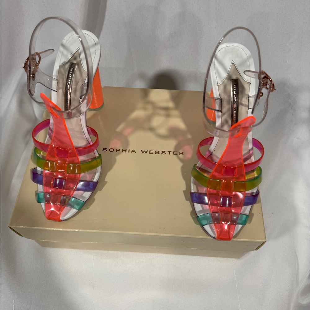 Vintage Y2K 90s Jelly's Heels Strappy Rainbow Goth
Size 7.5 - Picture 3 of 9
